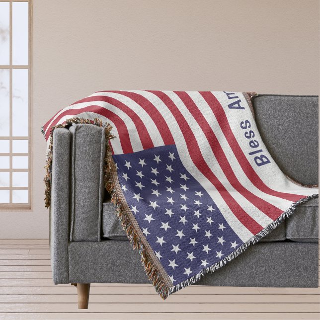 Couverture Drapeau rouge blanc et bleu patriotique américain (Red White & Blue Patriotic American Flag Throw Blanket)