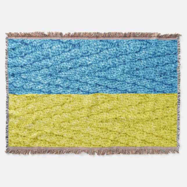 Couverture drapeau tricoté ukrainien (Devant)