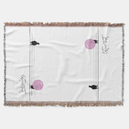Couverture Drôle mignon Bubblegum Birds sur un fil blanc