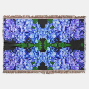 Couverture Élégant bleu violet clair magenta hydrangée floral