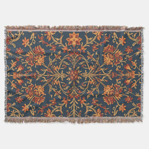Couverture Élégant Chaud Vintage Floral Baroque Damas