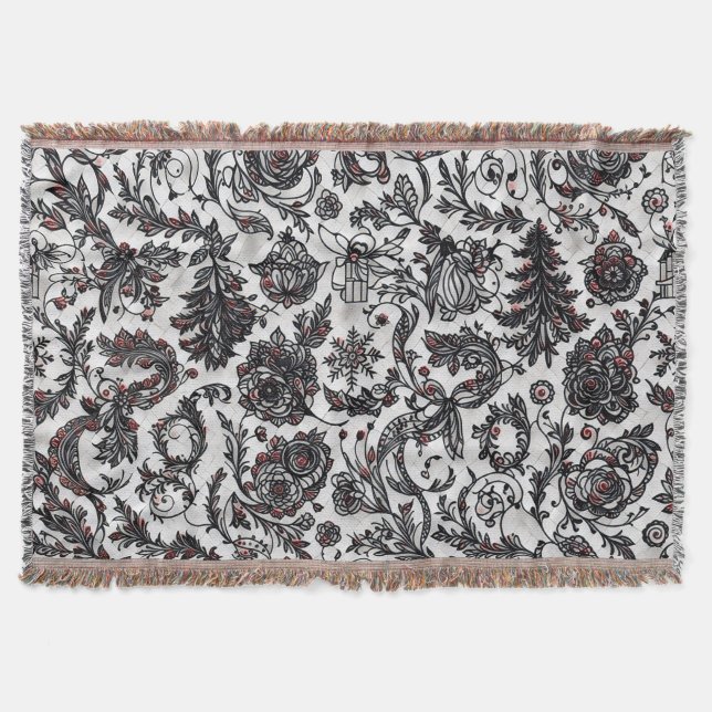 Couverture Elegant Christmas floral ornament pattern design (Devant)