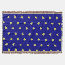 Elegant Gold & Blue Star Pattern 