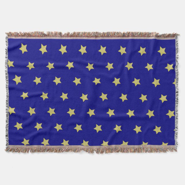 Couverture Elegant Gold & Blue Star Pattern  (Devant)
