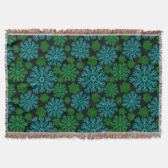 Couverture Élégant Motif d'hiver de Snowflakes (Devant)