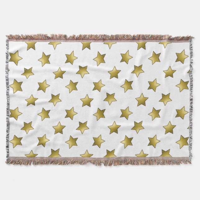Couverture Élégant or étoiles motif blanc (Devant)