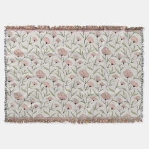Couverture Élégant Pépites Roses Bleues Motif Floral