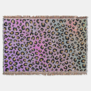Couverture Elegant Pink Blue Gold Glitter Black Leopard