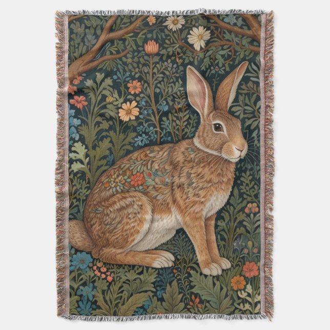 Couverture Élégant retro lapin boisé boisé fleuri (devant Vertical)