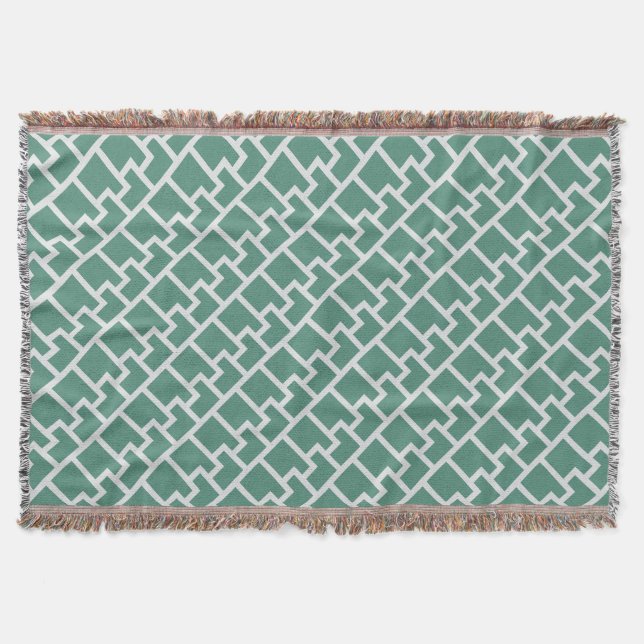 Couverture Elegant Sage Green Geometric Pattern (Devant)