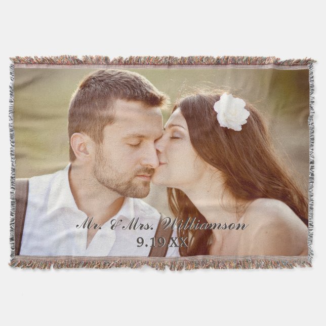 Couverture Élégante photo de mariage personnalisée Jeu de cou (Devant)