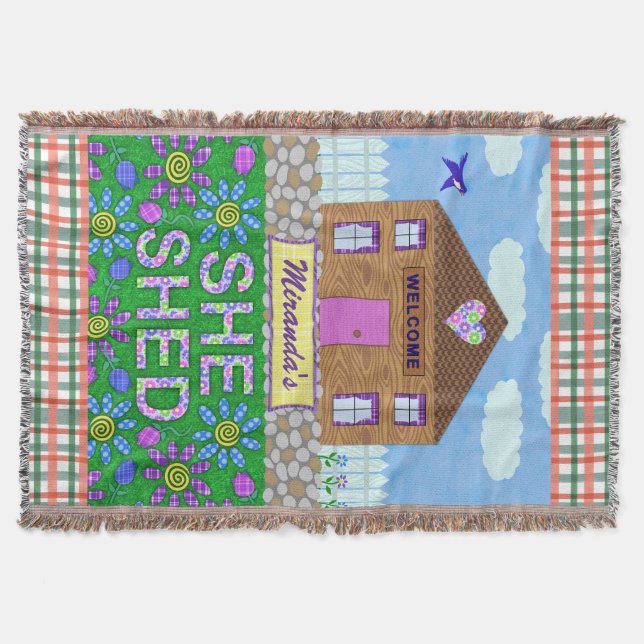 Couverture Elle Shoman Grotte Jardin Hut Plaid Personnalisé (Devant)