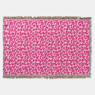 Couverture Empreinte de léopard Pastel Pink, Hot Pink et Fuc