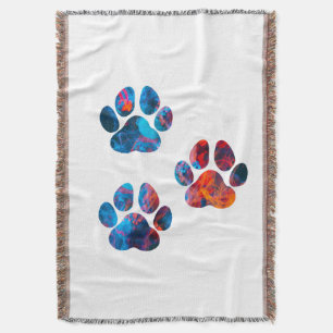 Couverture Empreintes de pattes de chiens - Encre dans l'eau