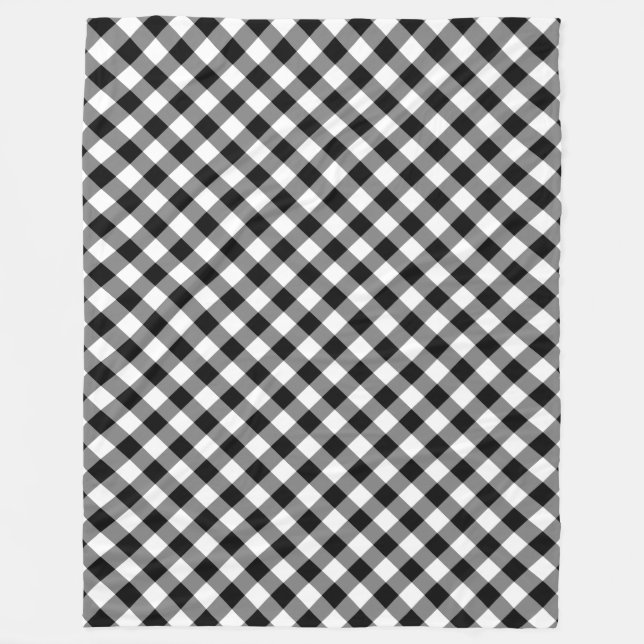 Couverture en En vichy polaire noire et blanche (Devant)