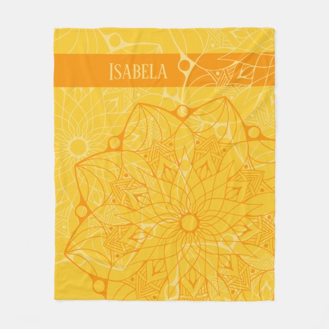 Couverture en laine Mandala Orange 2 Tons Personna (Devant)