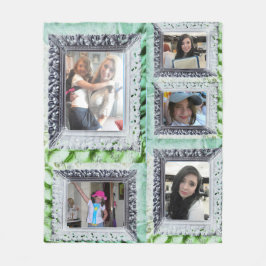 Couverture en laine polaire 5 inserts de photo en