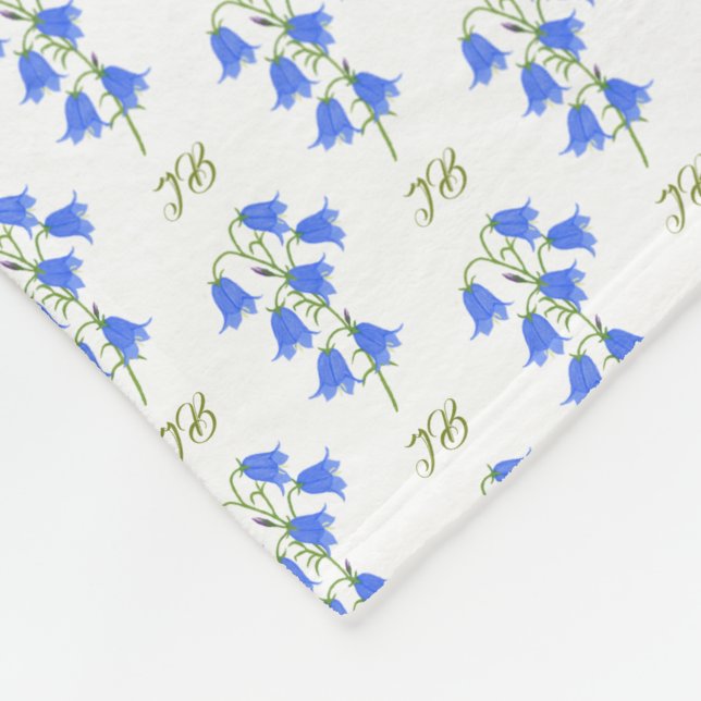 Couverture en laine polaire aux jacinthes bleues a (Coin)
