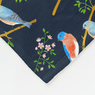 Couverture en laine polaire bleue des merles bleus