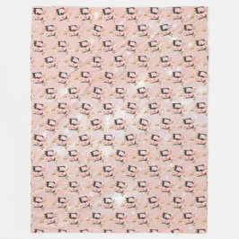 Couverture en laine polaire lettre E