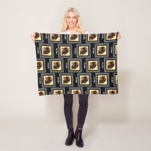 Couverture en laine polaire noire de chien Schnood