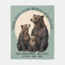 Couverture en laine polaire ours Trois Générations