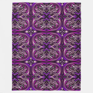 Couverture en polaire à motif bleu et violet