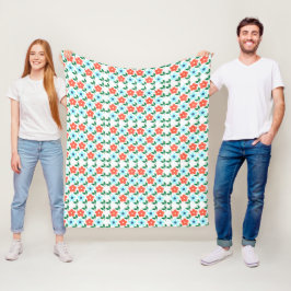 Couverture en polaire aux fleurs vives