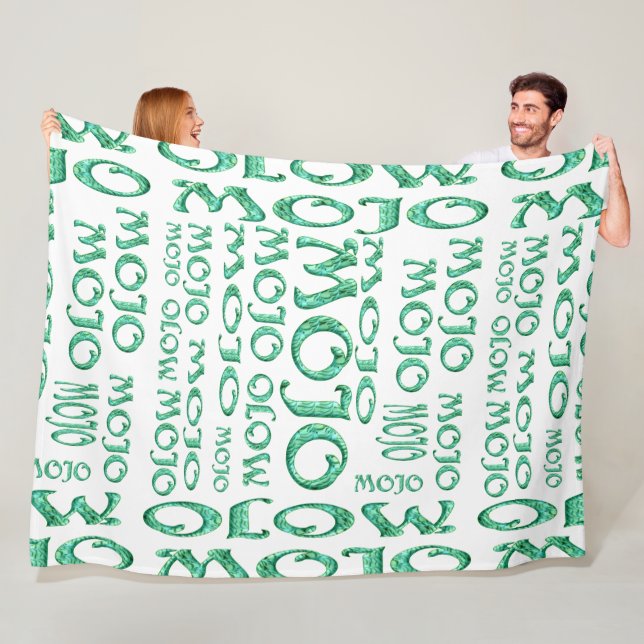 Couverture en polaire blanche mojo (En situation)