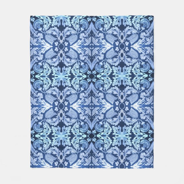 Couverture en polaire bleue victorienne (Devant)