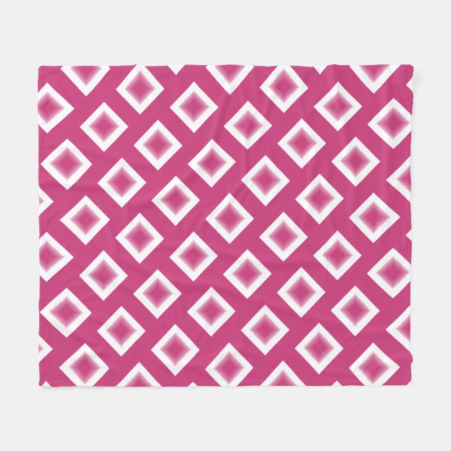 Couverture en polaire - Blocs en diamant magenta (Devant (Horizontal))