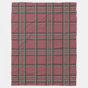 Couverture en polaire classique rouge plaid