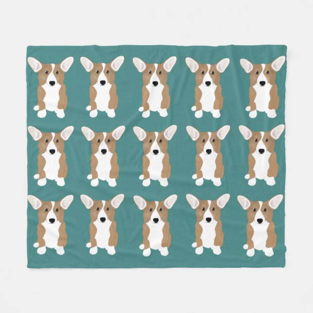 Couverture en polaire Corgi (Devant (Horizontal))