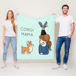 Couverture en polaire Corgi Mama personnalisée