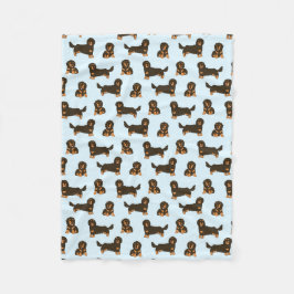 Couverture en polaire Dachshund aux cheveux longs