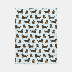 Couverture en polaire Dachshund aux cheveux longs