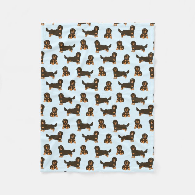Couverture en polaire Dachshund aux cheveux longs (Devant)