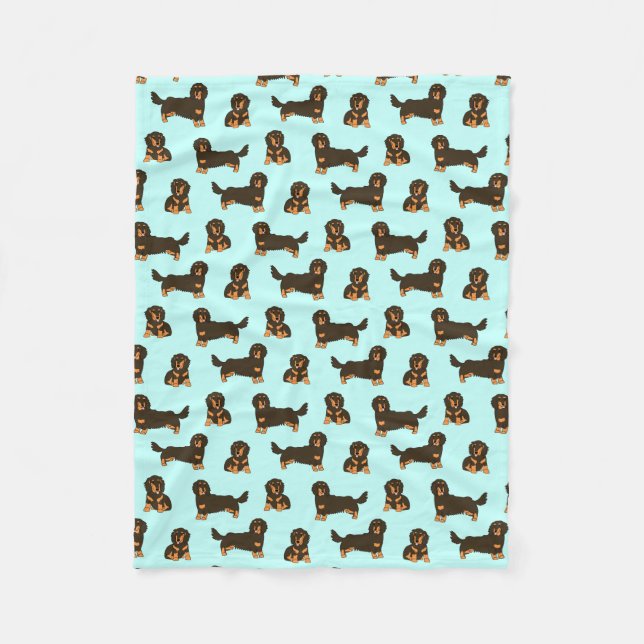 Couverture en polaire Dachshund aux cheveux longs (Devant)