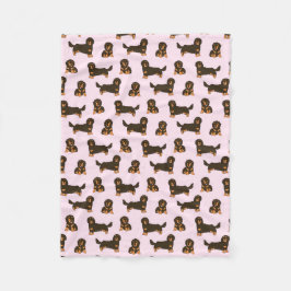 Couverture en polaire Dachshund aux cheveux longs