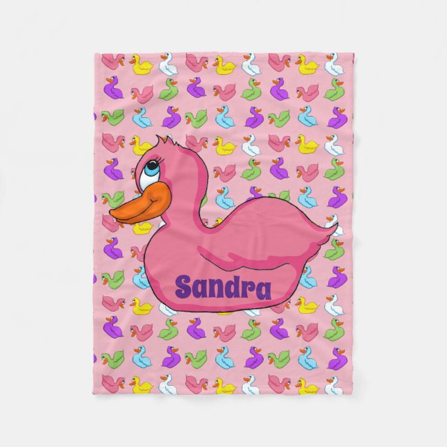 Couverture en polaire de canard rose (Devant)