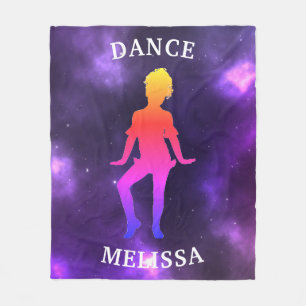 Couverture en polaire de danse en galaxie rose et