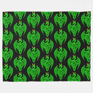 Couverture en polaire de Dragon Celtique Vert