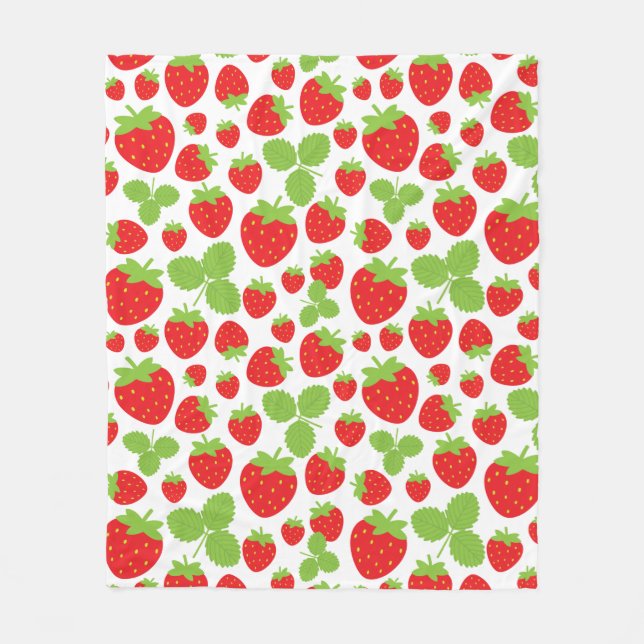 Couverture en polaire de fraises (Devant)