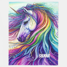 Couverture en polaire de la licorne magique
