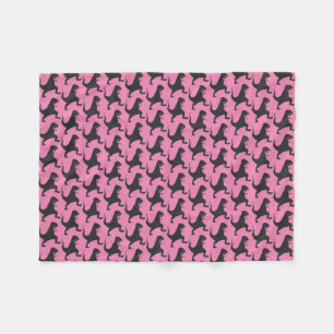 Couverture en polaire de Noël Dinosaure rose