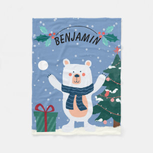Couverture en polaire de Noël pour enfants personn