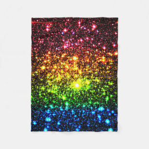 Couverture en polaire en arc-en-ciel