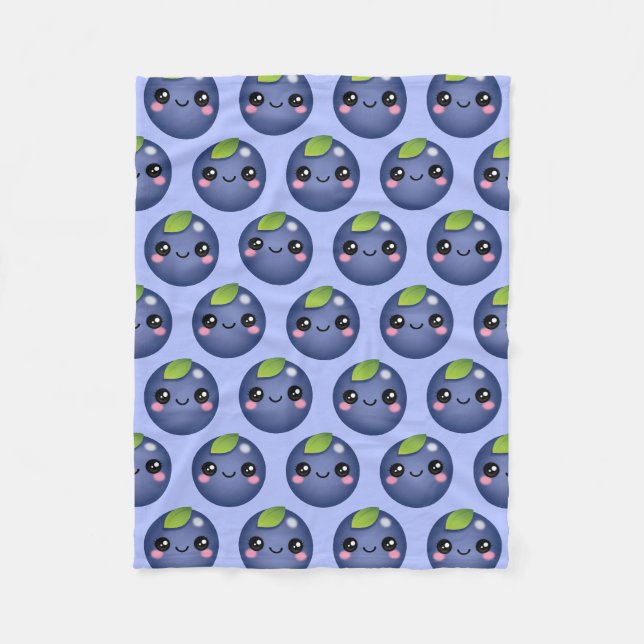 Couverture en polaire en bleuet Kawaii (Devant)
