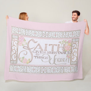 Couverture en polaire FAITH Gives Substance (Rose)