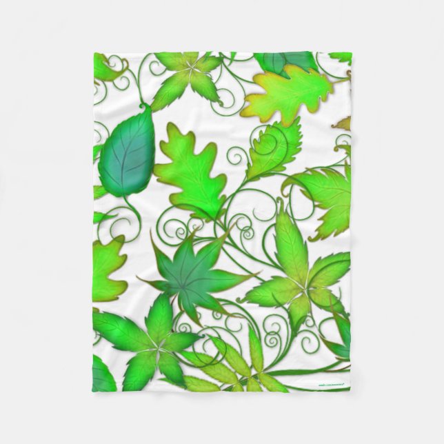Couverture en polaire Feuille de printemps (Devant)